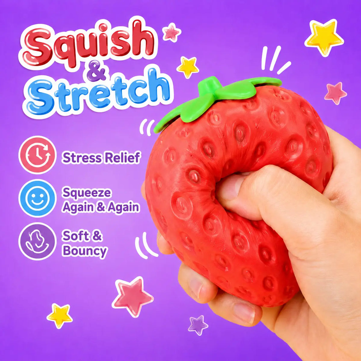 Squishy Fun Trading Box - 6Pcs Sensory StressRelief Toys with 1 Trading Fidget Mat, SoftStretchy Fidgets, Ideal Gift for Teens