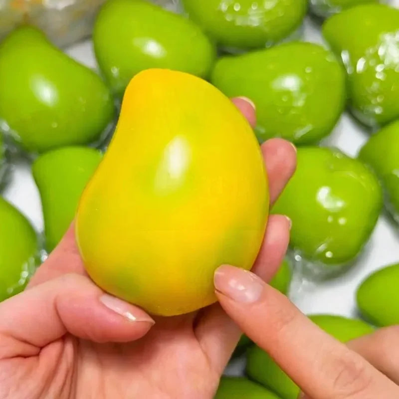 Handmade Crispy Mango Pudding corn Moldable Stress Ball Fidget Toy Squeeze Ball Round Blocks Filled ASMR Anti Stress Toys Adults