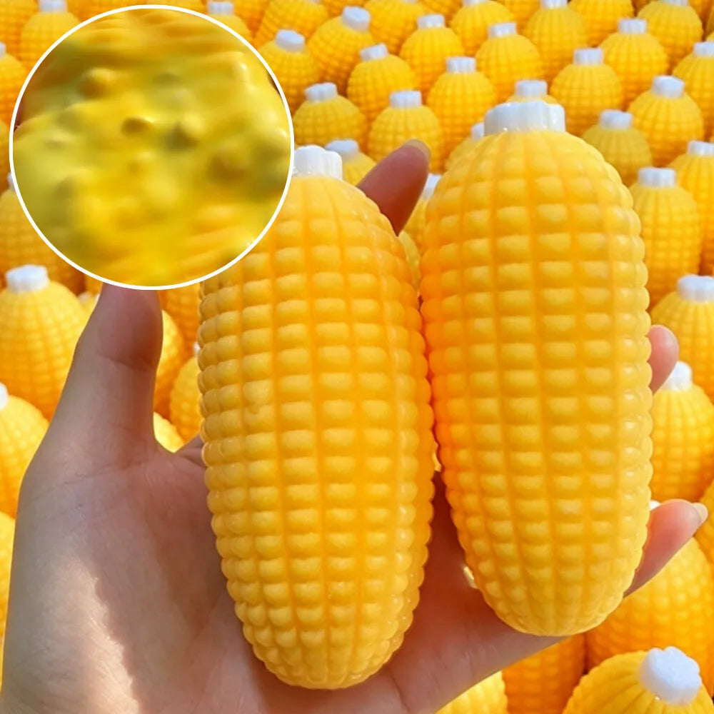 Handmade Crispy Mango Pudding corn Moldable Stress Ball Fidget Toy Squeeze Ball Round Blocks Filled ASMR Anti Stress Toys Adults