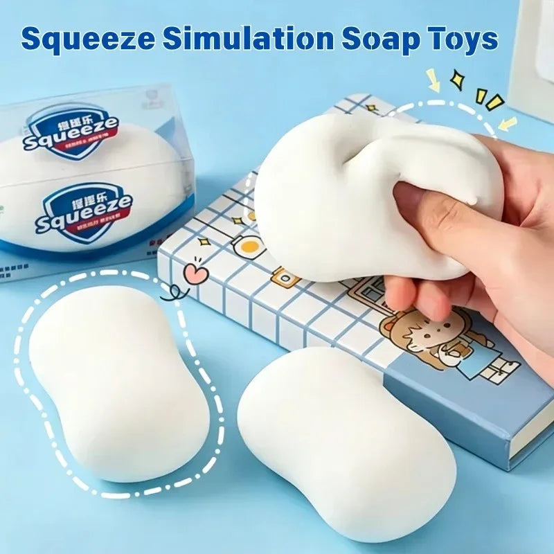 Realistic Soap Squishy Stress Ball Stress Relief Toy Squeeze Fidget Toy Handmade Squeeze Pinching Toy for Adults Gift