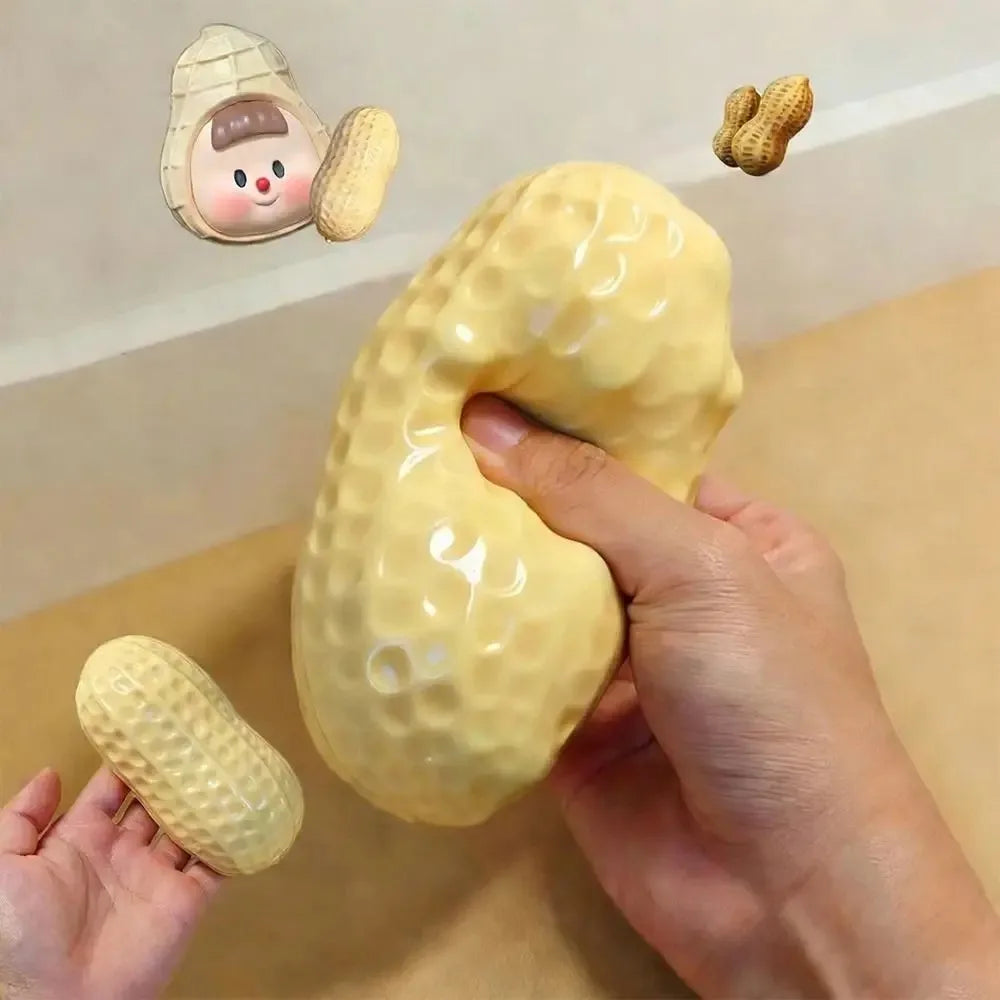 Popular Peanut Stress Ball Squeeze Ball Squishy Toy Buttery-Soft Feel Fidget Toy ASMR Sensory Anti Stress Relief Toys for Adults