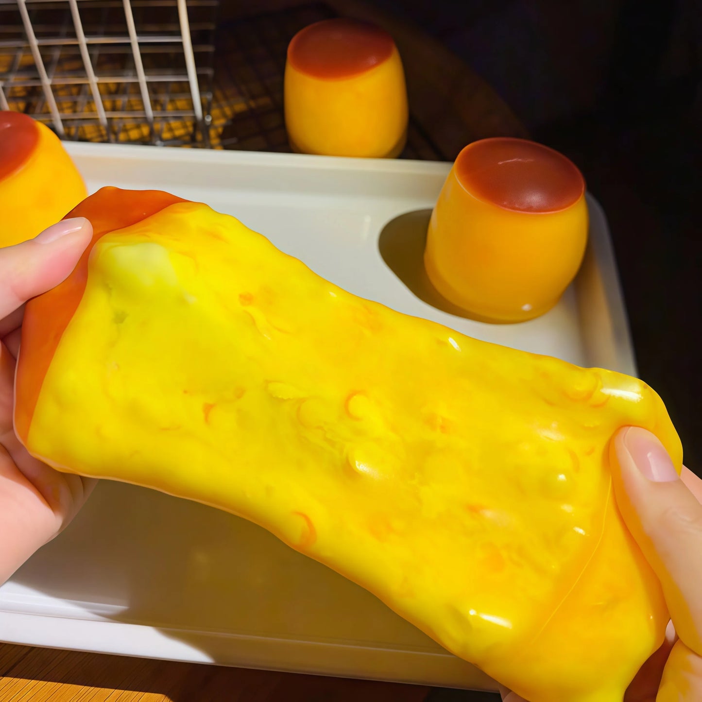 Caramel Pudding Crispy Squeezing Ball Squeezing Toy Popcorn Squeezing Ball Round Block Filled ASMR Adult Anti Pressure Toy