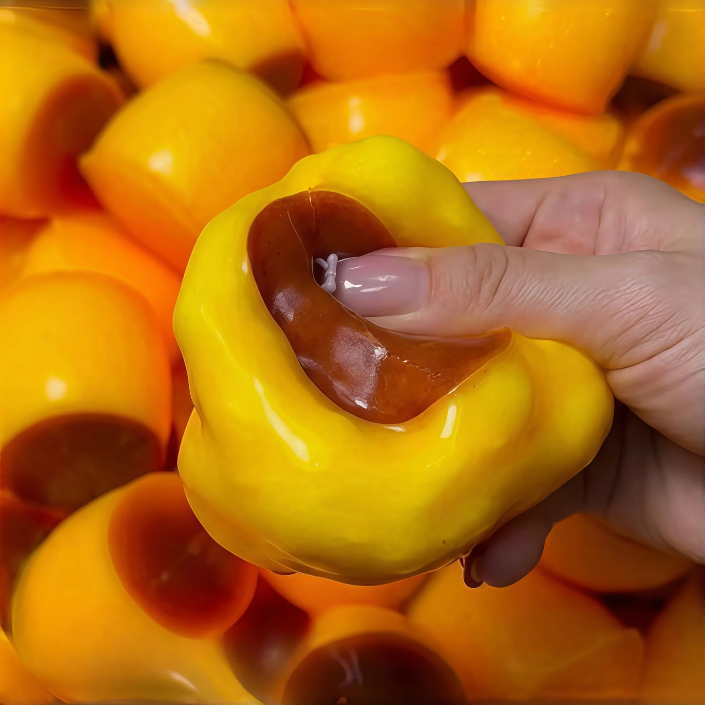 Caramel Pudding Crispy Squeezing Ball Squeezing Toy Popcorn Squeezing Ball Round Block Filled ASMR Adult Anti Pressure Toy