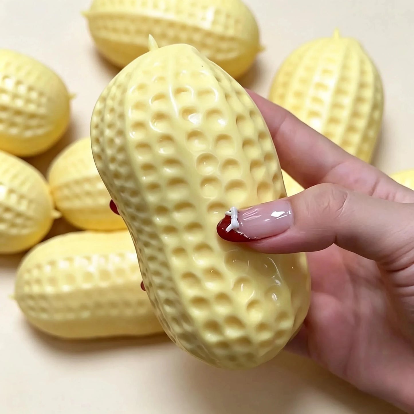 Peanut Stress Ball Crunchy Squeeze Ball Squishy Toy Buttery-Soft Feel Fidget Toy ASMR Sensory Anti Stress Relief Toy for Adults