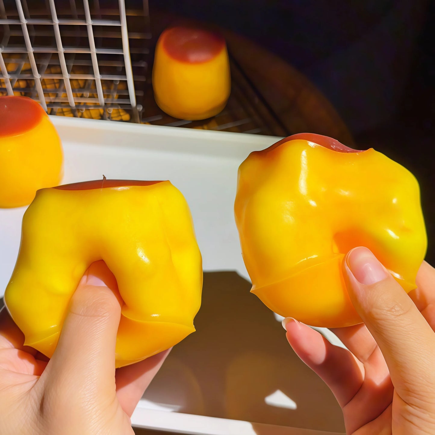 Caramel Pudding Crispy Squeezing Ball Squeezing Toy Popcorn Squeezing Ball Round Block Filled ASMR Adult Anti Pressure Toy