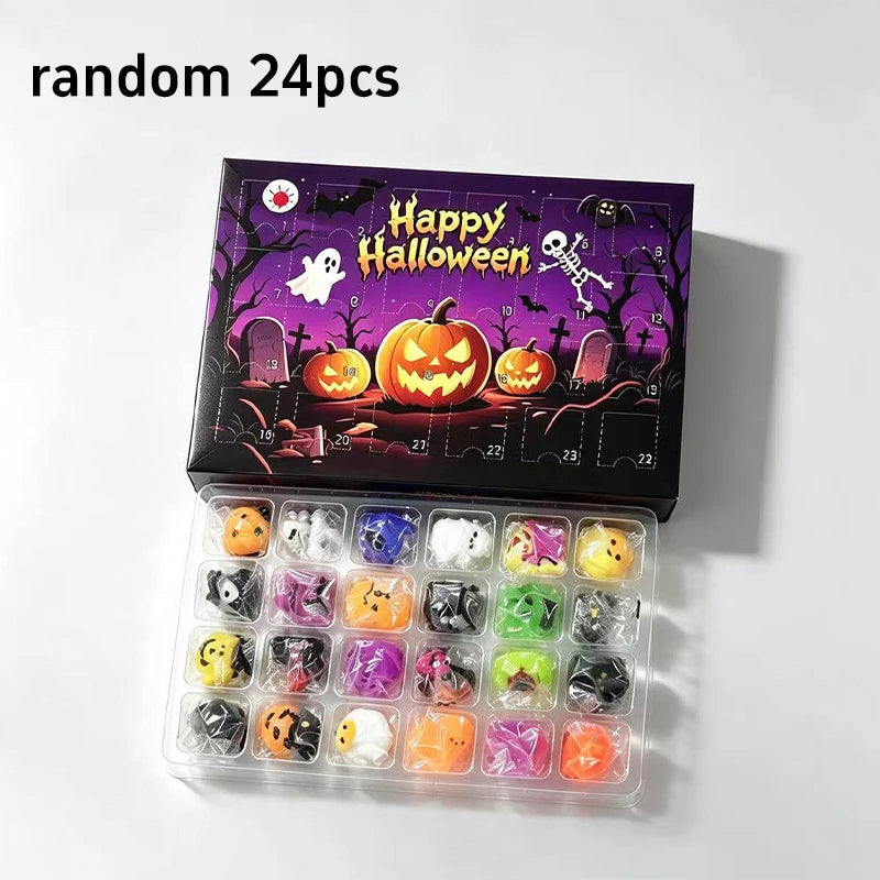 2026 Halloween Advent Calendar Squeezing Toys 24pcs Calendar Blind Box Decompression Fun Toys Gifts Random Styles In The Box Set