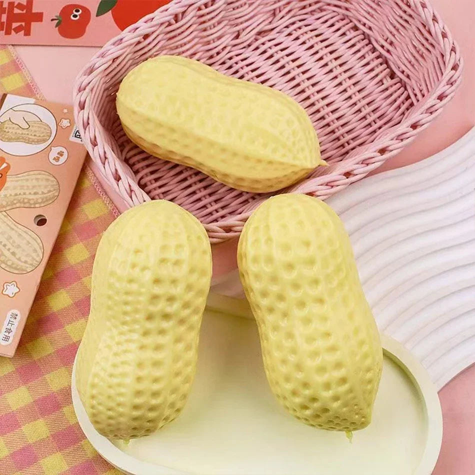 Popular Peanut Stress Ball Squeeze Ball Squishy Toy Buttery-Soft Feel Fidget Toy ASMR Sensory Anti Stress Relief Toys for Adults