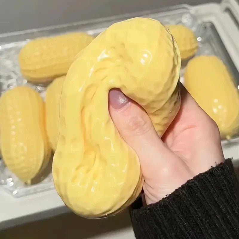 2026 New Squishy Peanut Stress Ball Squeeze Toy No Rebound Buttery-Soft Feel Fidget Toy ASMR Sensory Anti Stress Toys for Adults