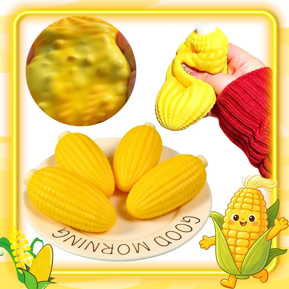 Handmade Crispy Mango Pudding corn Moldable Stress Ball Fidget Toy Squeeze Ball Round Blocks Filled ASMR Anti Stress Toys Adults