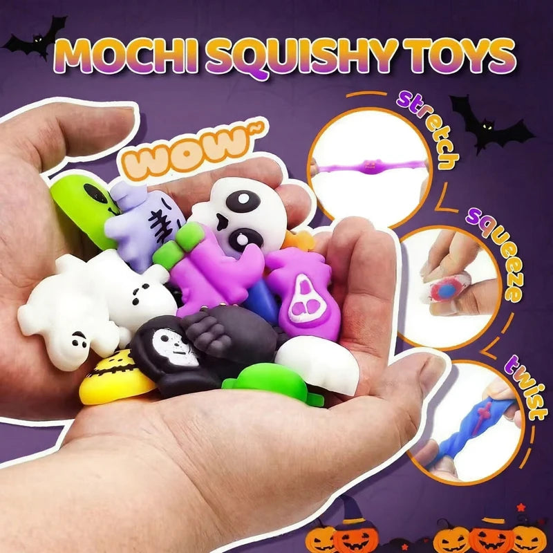 2026 New Halloween Advent Calendar Mini Squishy Blind Box Mixed Ghost Pumpkin Bat Witch Squeeze Novelty Halloween  Surprise Gift