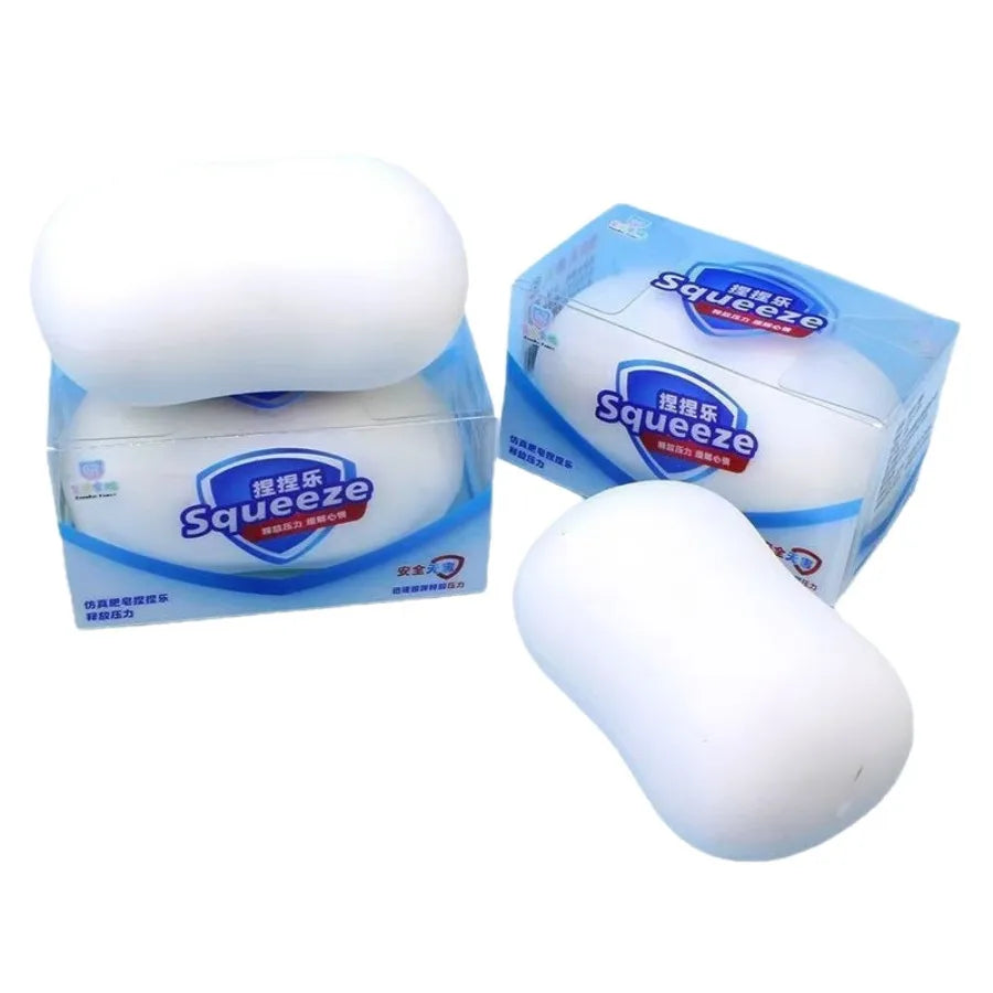 Squishy Soap Stress Relief Sensory Fidget Toys Squishy Soft Simulated Soap Squeeze Toy Anti-Stress Slow Rebound Squeeze Pinch