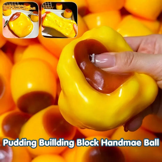 HOT Original Crunchy Caramel Pudding ASMR Squeeze Toy,Cute Desk Stress Relief Ornament for All Ages, Office & Party Mini Favors